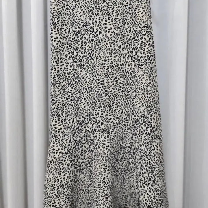 [BUNJANG] Leopard Pattern Long Flare Skirt / 레오파드 패턴 롱 스커트