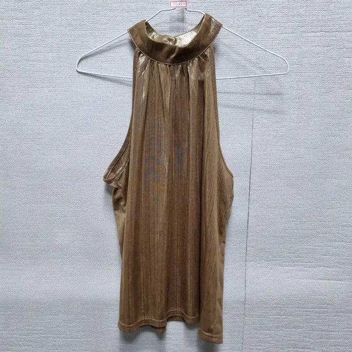 [BUNJANG] Brown Halterneck Sleeveless Blouse / 바452 홀터넥 민소매 블라우스