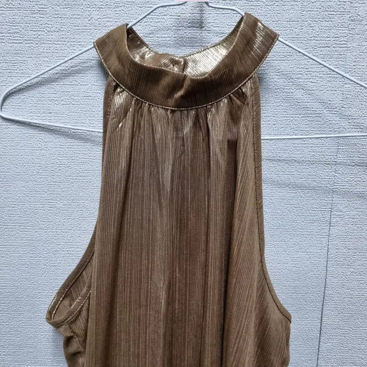 [BUNJANG] Brown Halterneck Sleeveless Blouse / 바452 홀터넥 민소매 블라우스
