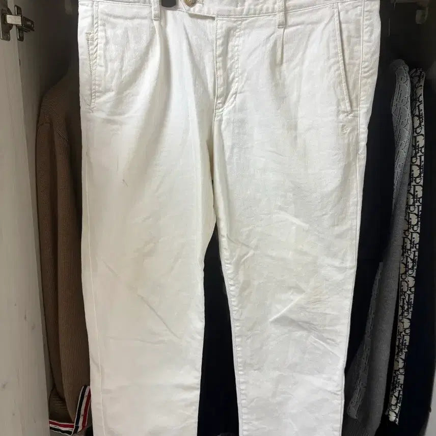 [BUNJANG] Allegri 23SS White Chino Denim Slacks / allegri 알레그리 23SS 화이트 치노 데님 슬랙스