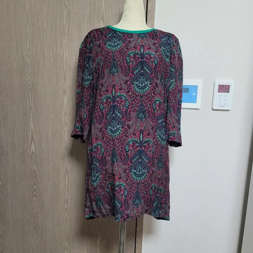 [BUNJANG] Sandro Paisley Pattern 3/4 Sleeve Dress Long Blouse / 산드로 페이즐리 패턴 칠부 원피스 롱 블라우스