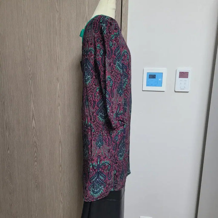 [BUNJANG] Sandro Paisley Pattern 3/4 Sleeve Dress Long Blouse / 산드로 페이즐리 패턴 칠부 원피스 롱 블라우스
