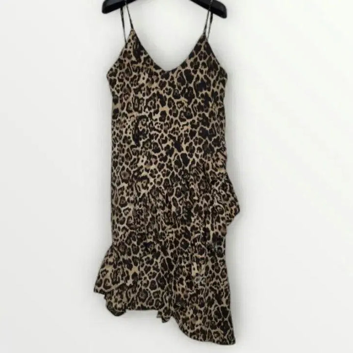 [BUNJANG] Leopard Print Sleeveless Ruffle Dress / 55~66 여성 원피스 레오파드 민소매 나시 원피스 호피 프릴 원피스