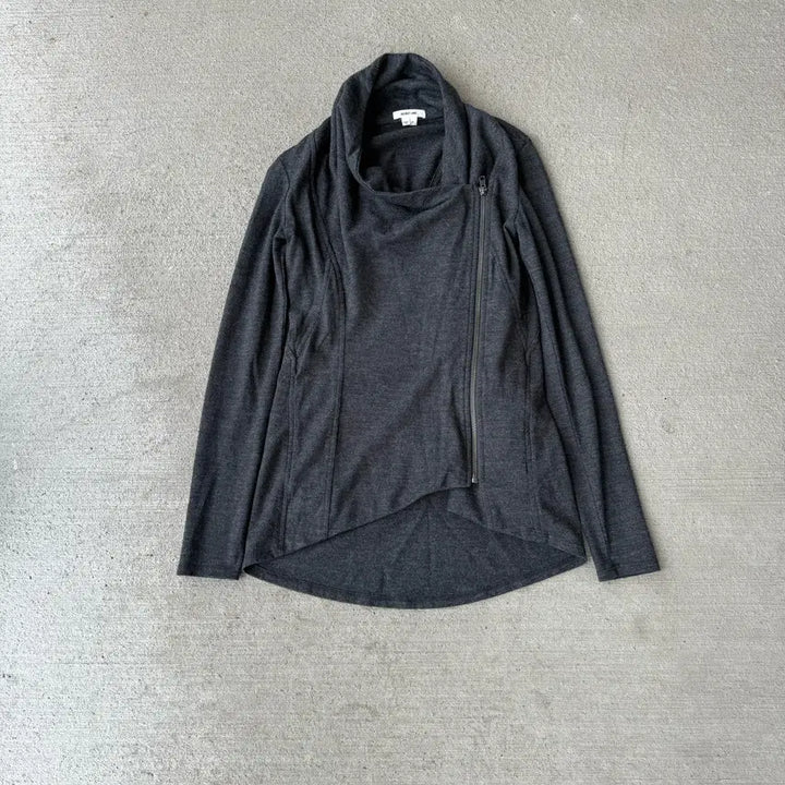 [BUNJANG] Helmut Lang Sona Wool Asymmetrical Cowl Neck Zip Jacket Charcoal / 헬무트 랭 소나 울 비대칭 카울 넥 지퍼 자켓 차콜