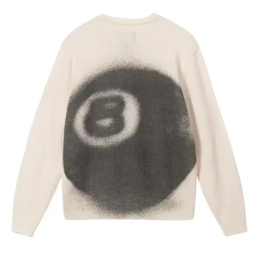 [BUNJANG] Stussy 8 Ball Spray Sweater Ivory / 스투시 8볼 스프레이 스웨터 아이보리