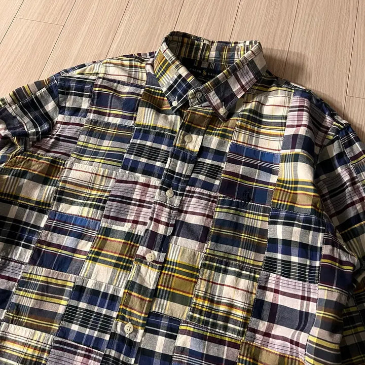 [BUNJANG] Polo Ralph Lauren Patchwork Check Shirt M-L / 폴로 랄프로렌 패치워크 체크 셔츠 M(~L)