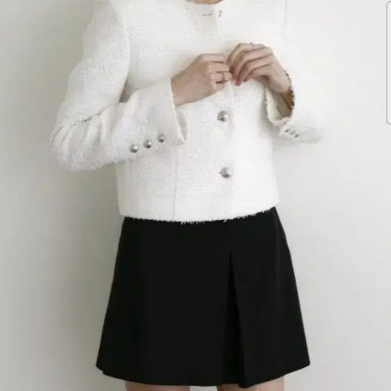 [BUNJANG] Sie Texturized Tweed Jacket Cream Mix Size S / 새상품)시에sie 리네 텍스쳐드 트위드 재킷 크림믹스 (1) S사이즈