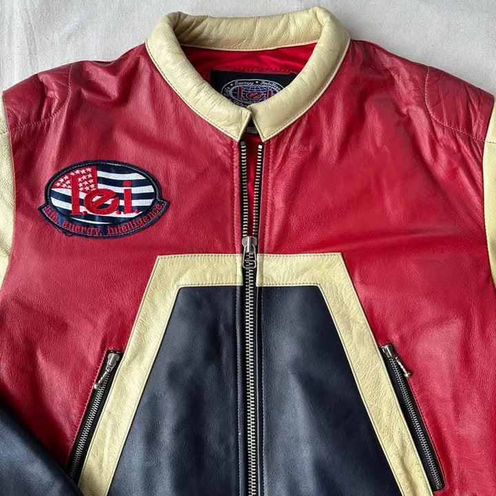 [BUNJANG] Life Energy Intelligence Cowhide Racing Leather Jacket / L.E.I 소가죽 바이커 레이싱 레더 자켓 100