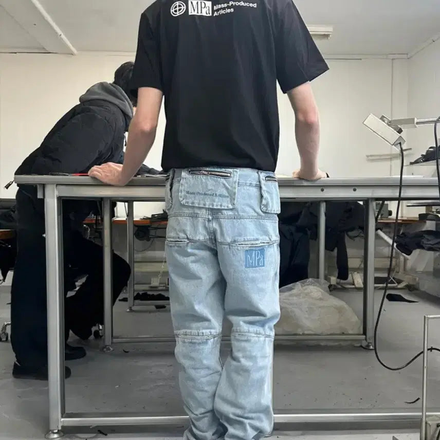 [BUNJANG] Plastic Product MPa Bag Pants (Steel Blue) / 플라스틱프로덕트 MPa BAG PANTS(STEEL BLUE)
