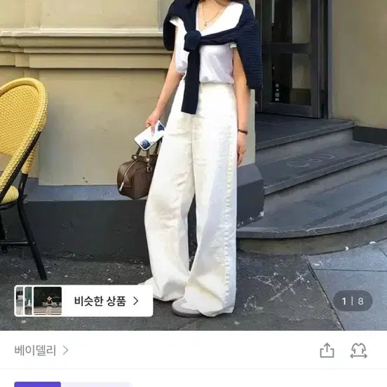 [BUNJANG] BADELY All Day Basic Cotton Wide Pants White / 베이델리 [MADE/숏,롱]올데이 베이직 코튼 와이드 팬츠 화이트