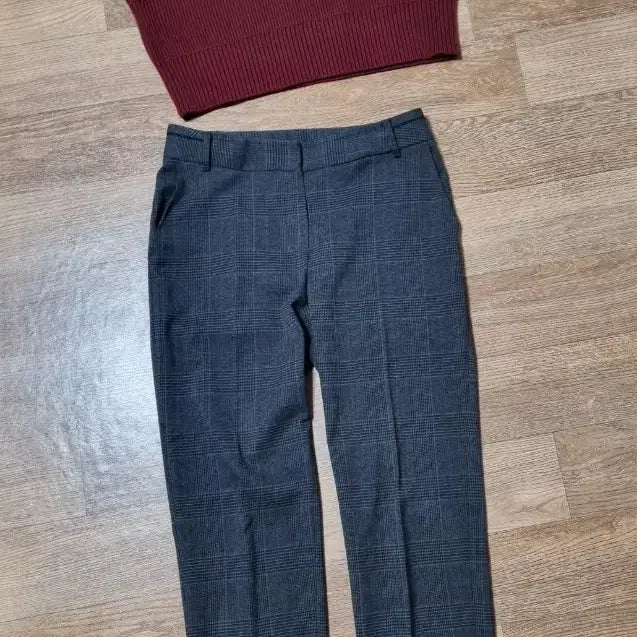 [BUNJANG] ZARA Knit Vest &amp; Checkered Slacks Set / 자라ZARA조끼+체크슬랙스바지2 총3벌
