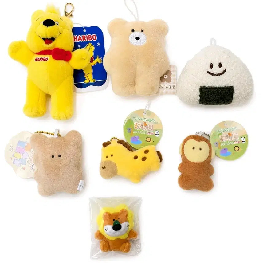 [BUNJANG] Tebeko Figure Keychain Bundle Set (7 pcs) / 일본 인형키링  타베코  피규어  일본 원숭이키링 기린 키링 7개일괄