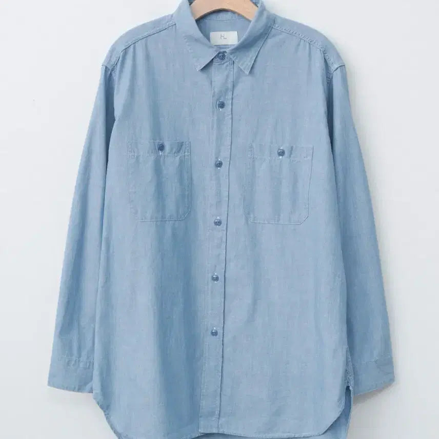 [BUNJANG] HAERIN Chambray Shirt Indigo / 헤릴 샴브레이 셔츠 인디고 2