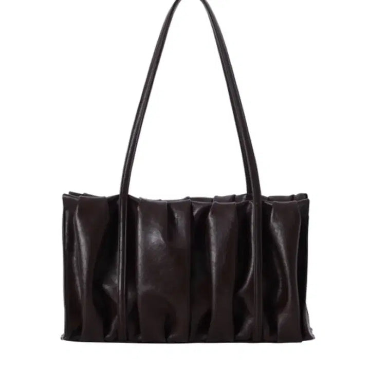 [BUNJANG] EIF Shirring Square Brown Tote Bag / EIF 이프 셔링 스퀘어 브라운 토트백