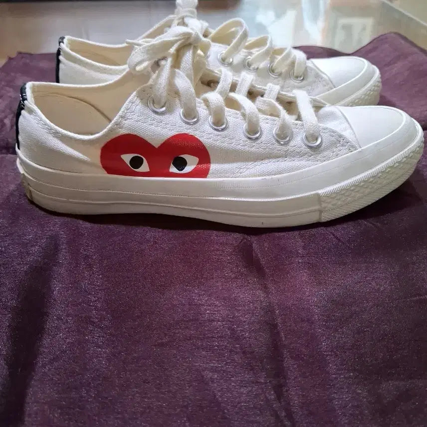[BUNJANG] Comme des Garçons Low-Top Sneakers Canvas Ivory / 꼼데가르송 스니커즈 로우탑