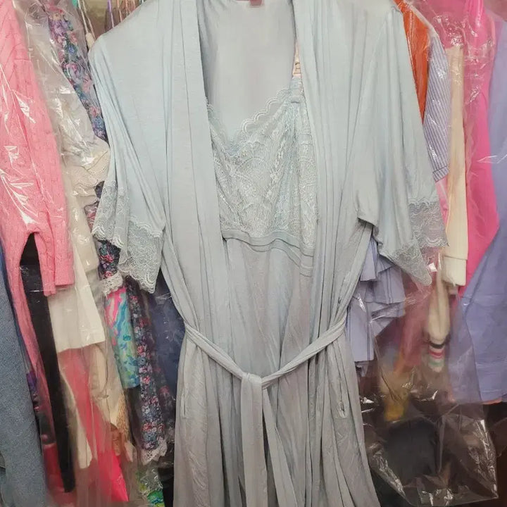 [BUNJANG] Imported Lace Lingerie Gown Set / 수입 레이스 란제리 가운 세트