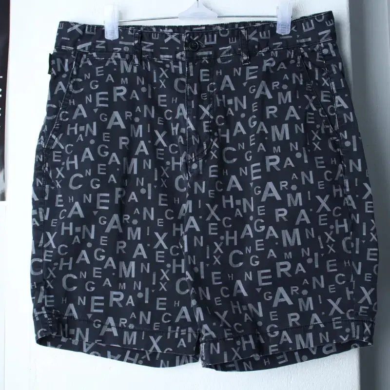 [BUNJANG] Armani Lettering Shorts Black Old School / (L) 아르마니 반바지 팬츠 작은사용감 레터링 블랙 올드스쿨-259C