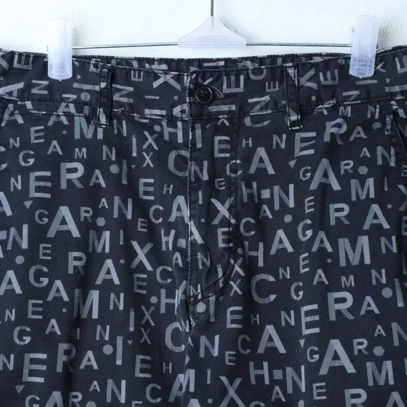 [BUNJANG] Armani Lettering Shorts Black Old School / (L) 아르마니 반바지 팬츠 작은사용감 레터링 블랙 올드스쿨-259C