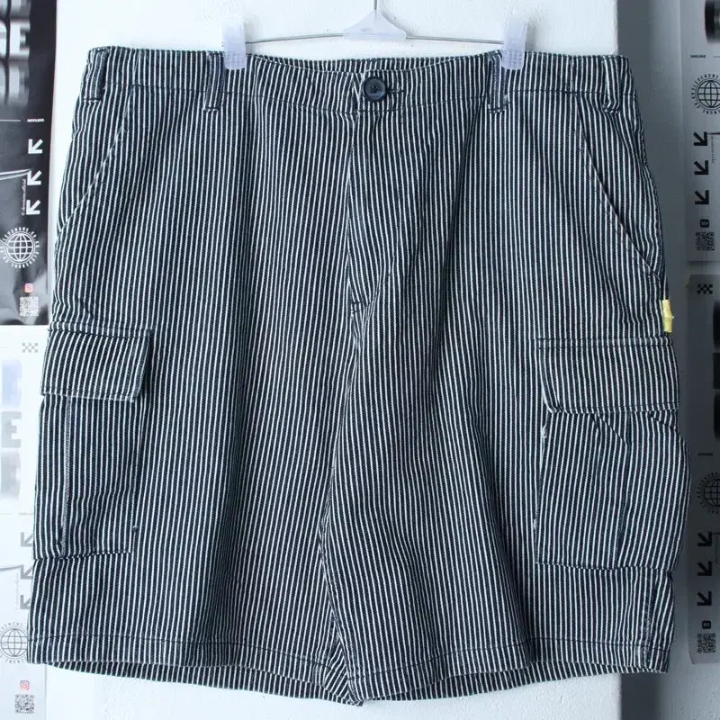 [BUNJANG] Swagger Stripe Cargo Shorts (4XL) / (4XL) 스웨거 반바지 팬츠 빅사이즈 스트라이프 카고-25C8