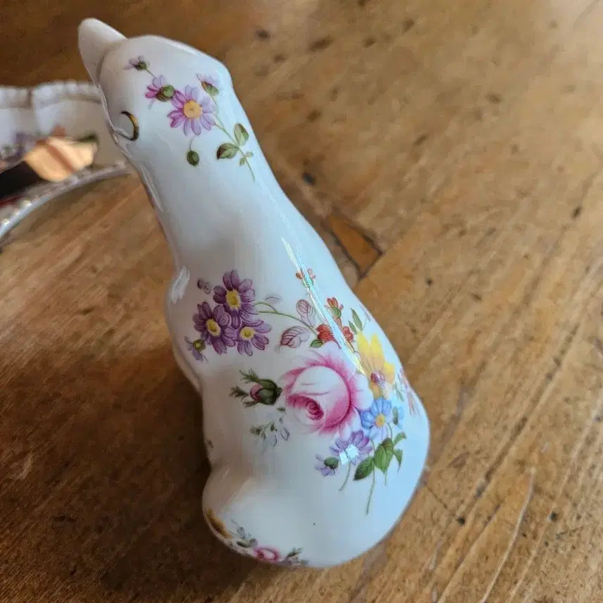 [BUNJANG] Bear Figurine with Floral Pattern / 베어피겨린