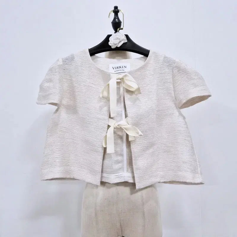 [BUNJANG] VIRKIN Birkin Short Sleeve Cropped Jacket / VIRKIN 버킨 반팔 크롭 자켓