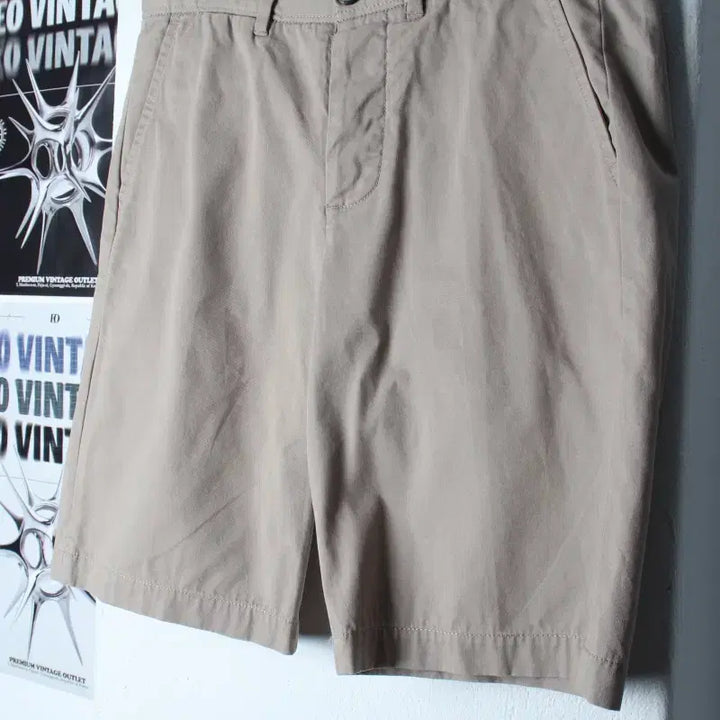 [BUNJANG] All Saints Beige Cotton Plain Shorts Pants / (S-M) 올세인츠 반바지 팬츠 베이지 면 무지-2582