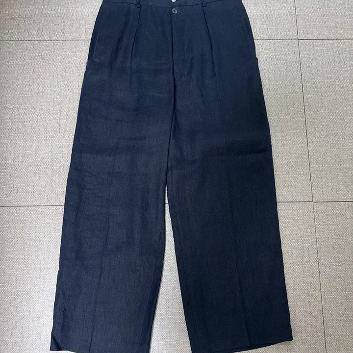 [BUNJANG] Polylater Wide Linen Pants Dark Navy Size 28 / 폴리테루 와이드 린넨 팬츠 다크 네이비 28