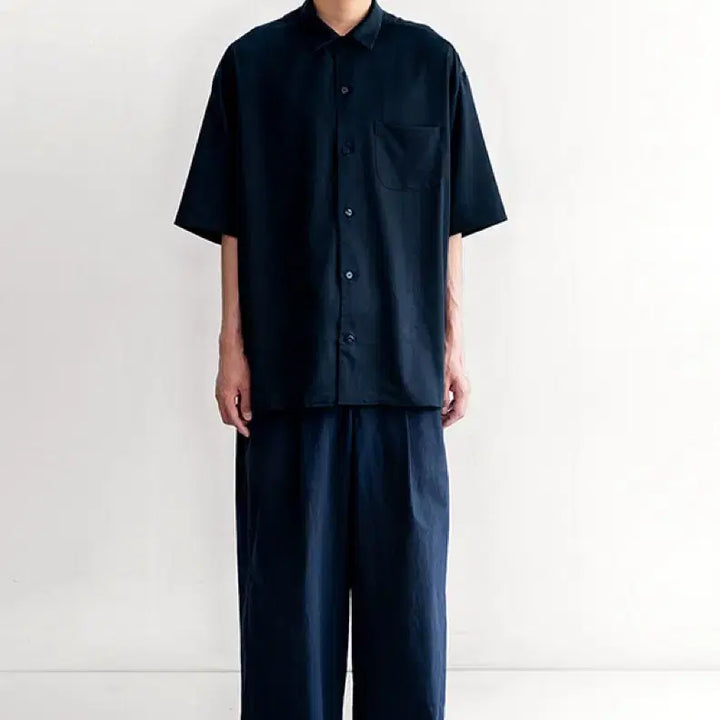 [BUNJANG] Polylater Wide Linen Pants Dark Navy Size 28 / 폴리테루 와이드 린넨 팬츠 다크 네이비 28
