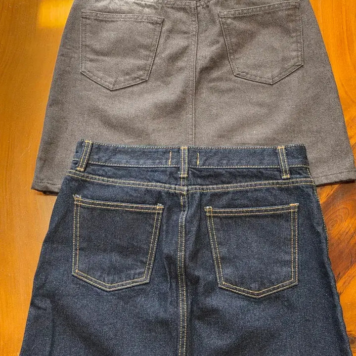 [BUNJANG] Denim Mini Skirt (Blue/Gray) / 데님 미니 스커트 청/회색 2종