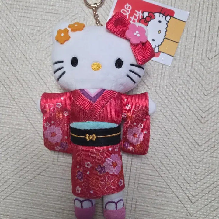 [BUNJANG] Kimono Hello Kitty Long Legs Plush Keychain / 기모노 헬로키티 롱다리 인형키링 새상품