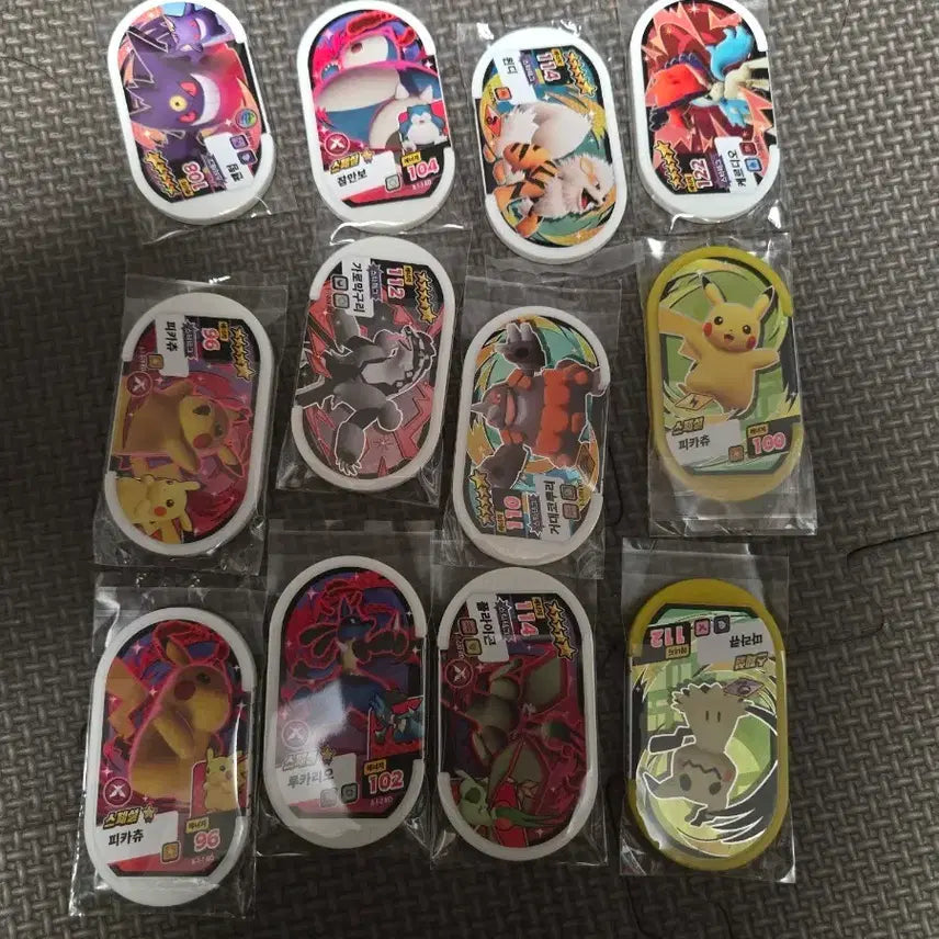 [BUNJANG] Pokemon Special Tech Tag (Phantump, Pikachu) - 10 Chip Bundle / 포켓몬 태그 스페셜칩기술태그(따라큐.피카츄)