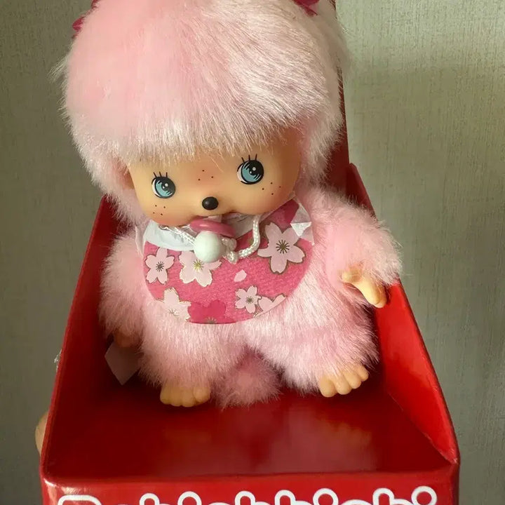 [BUNJANG] Monchhichi Sakura Bebe Monchhichi Pink Doll with Box / 몬치치 사쿠라 베베치치 핑크 인형 박스 포함