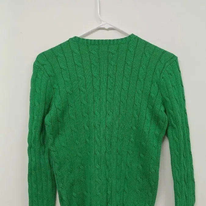 [BUNJANG] Polo Ralph Lauren Cable Knit Sweater Green / 폴로 랄프로렌 케이블 니트 그린