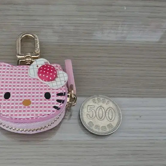 [BUNJANG] Hello Kitty Pink Check Coin Purse Keychain / 헬로키티 핑크 체크 동전 지갑 키링 판매합니다
