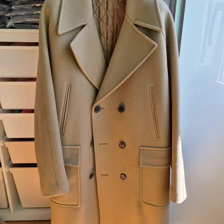 [BUNJANG] System Homme Double Breasted Coat Beige / 시스템옴므 더블 브레스트 코트 베이지
