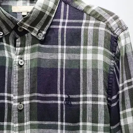 [BUNJANG] Beanpole 100% Linen Check Shirt (22Y) / 빈폴 마100% 체크 셔츠 22년식 드라이완료