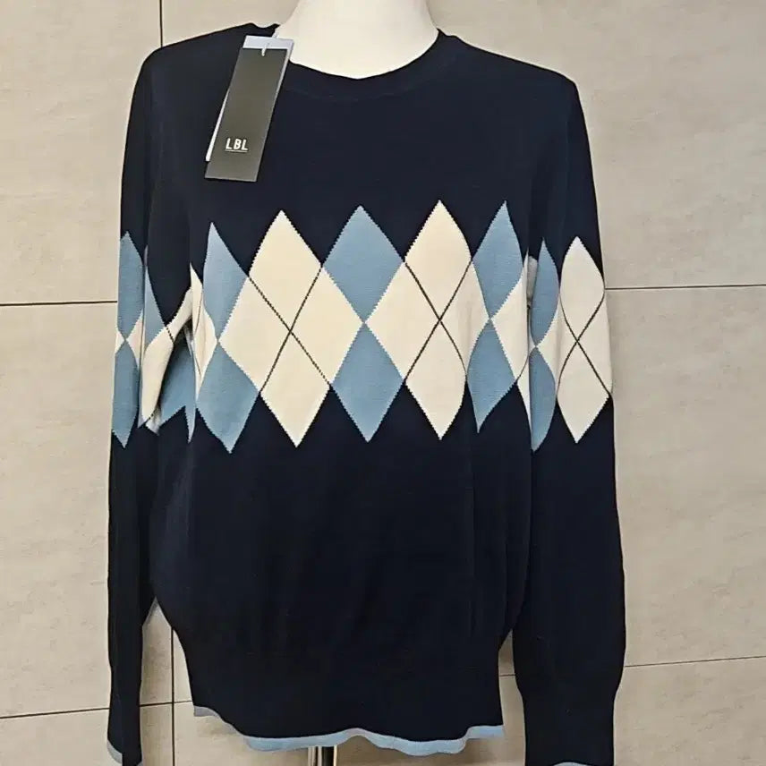 [BUNJANG] LBL Argyle Cotton Knit (with tags) / (  텍 붙은 ) LBL 아가일 면 니트