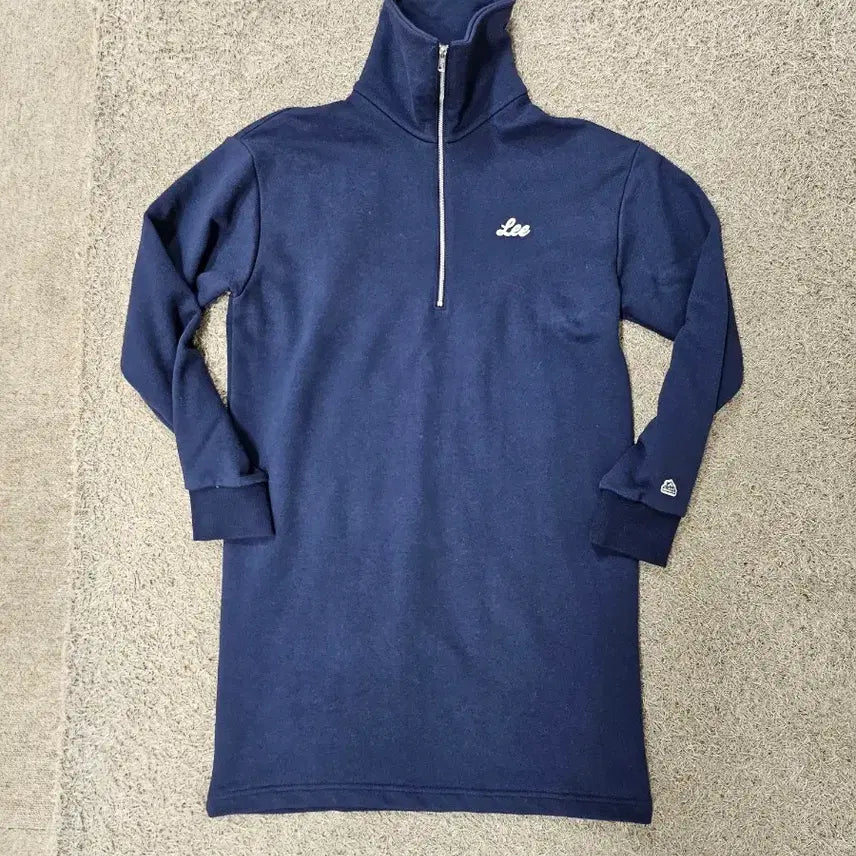 [BUNJANG] Lee Union Logo Half Zip Sweatshirt Dress Navy / Lee 유니온 로고 하프집업 맨투맨 원피스