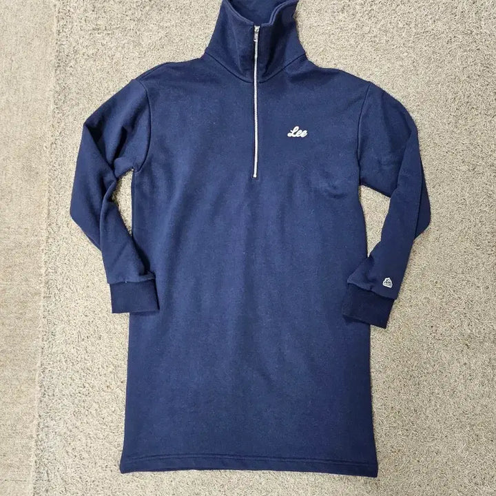[BUNJANG] Lee Union Logo Half Zip Sweatshirt Dress Navy / Lee 유니온 로고 하프집업 맨투맨 원피스