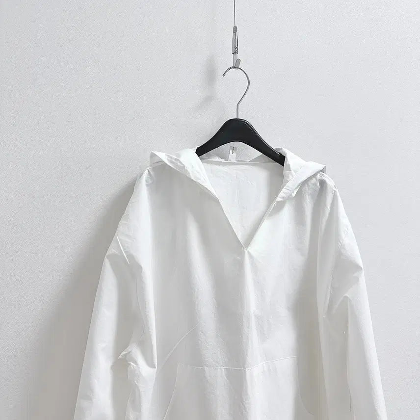 [BUNJANG] White Cotton Hooded Blouse / 스테디셀러 화이트 코튼 후드 블라우스