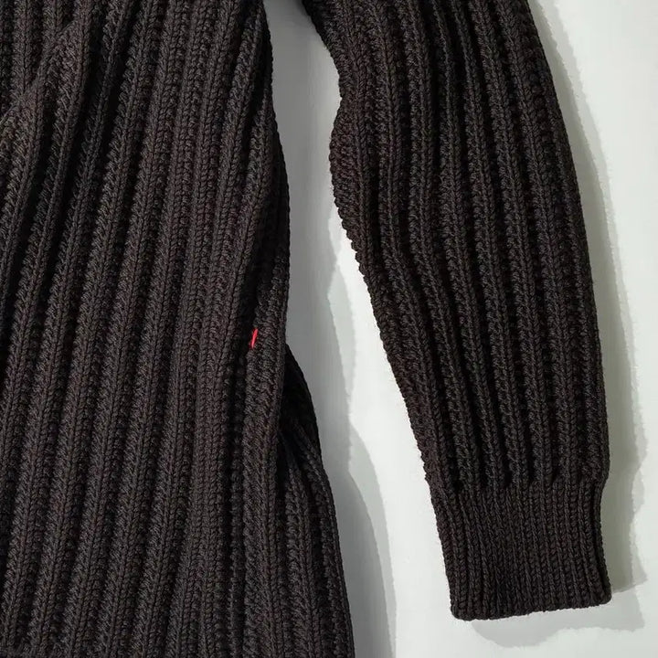 [BUNJANG] CASEY CASEY Crew Neck Open Rib Sweater M / CASEY CASEY 케이시 케이시 크루넥 오픈립 스웨터 브라운 M사이즈