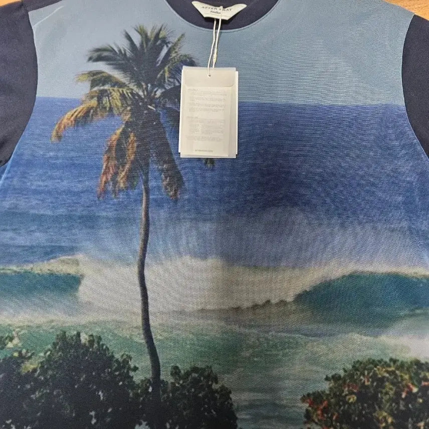 [BUNJANG] After Pray Full Print Mesh T-shirt Navy M / 애프터 프레이 풀 프린트 메쉬 네이비