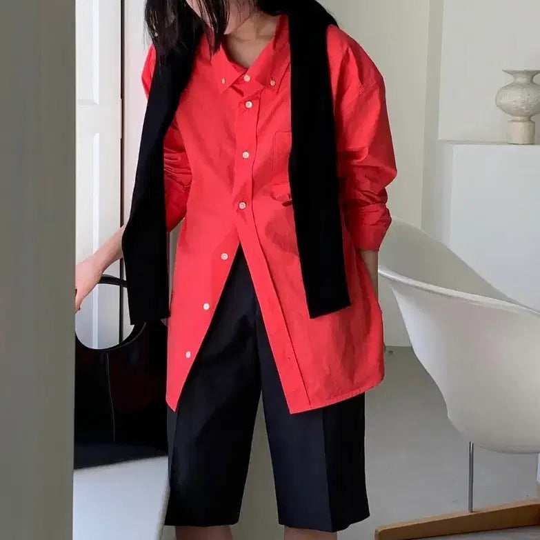 [BUNJANG] Understanding Shirt Red Color / 언더스탠딩 셔츠 레드컬러