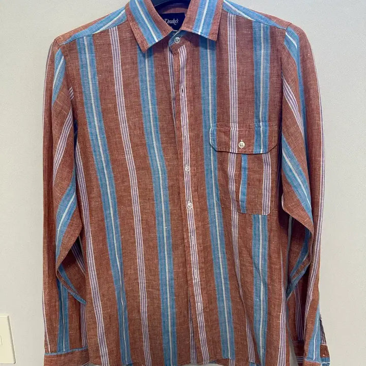 [BUNJANG] Drakes Striped Linen Shirt Medium / 드레익스 스트라이프 린넨 셔츠 미디움