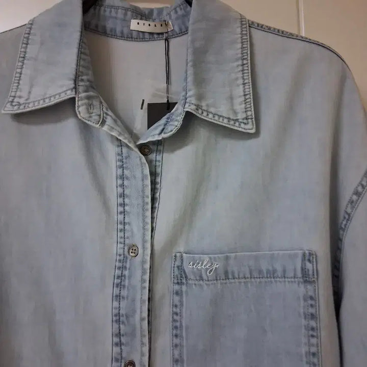 [BUNJANG] Sisley Denim Shirt Blue (New) / 씨슬리 데님 셔츠 블루(새상품)