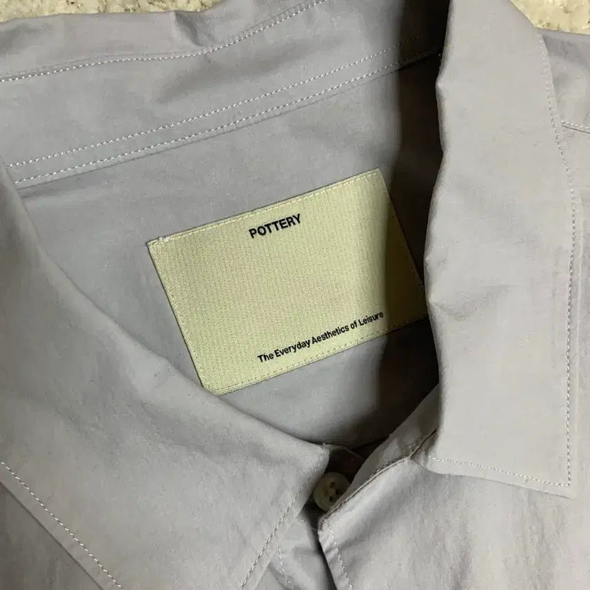 [BUNJANG] Pottery Comfort Half Shirt Silver Size 2 / 포터리 컴포트 하프 셔츠 실버 2사이즈