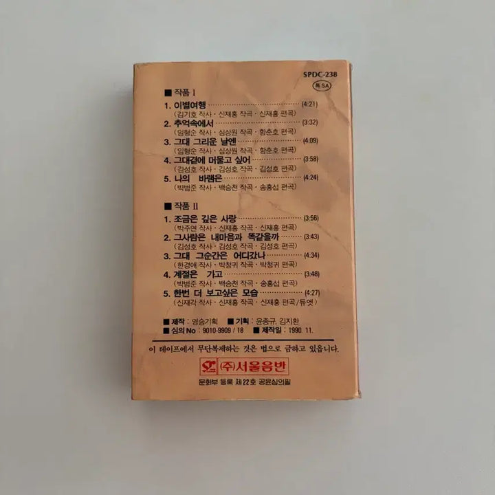 [BUNJANG] Won Mi-yeon 2nd Album Cassette Tape / 원미연 2집 카세트 테이프