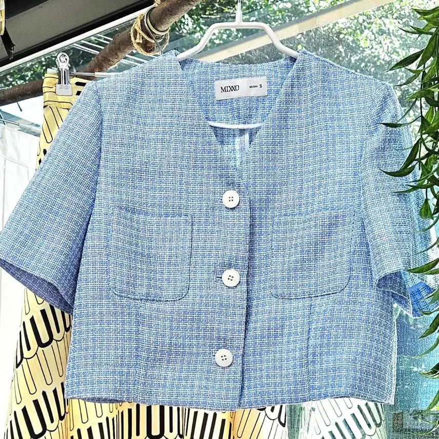 [BUNJANG] Mixxo Tweed Short-Sleeve Jacket (Size S) / [새상품]믹쏘 트위드 반팔 자켓(S)
