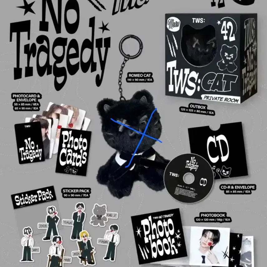 [BUNJANG] TWS Romeo Cat Doll Excluded Full Box Set / 투어스 로미오캣 인형 제외 풀박
