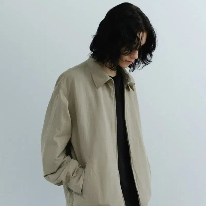 [BUNJANG] Stillness Linen Swing Top Jacket Khaki / 스틸네스 린넨 스윙탑 자켓 카키
